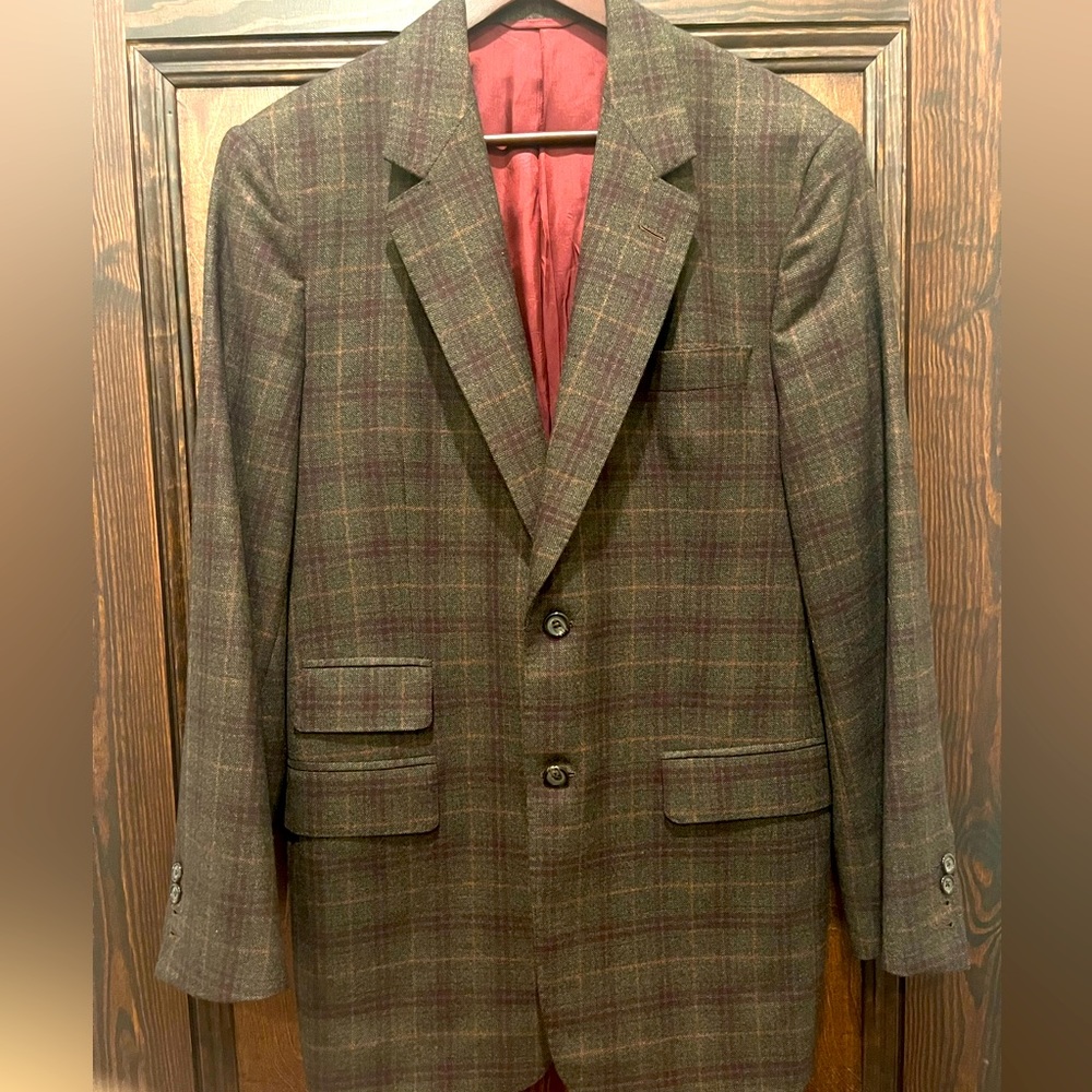E. Thomas Glen Check Cashmere Blazer